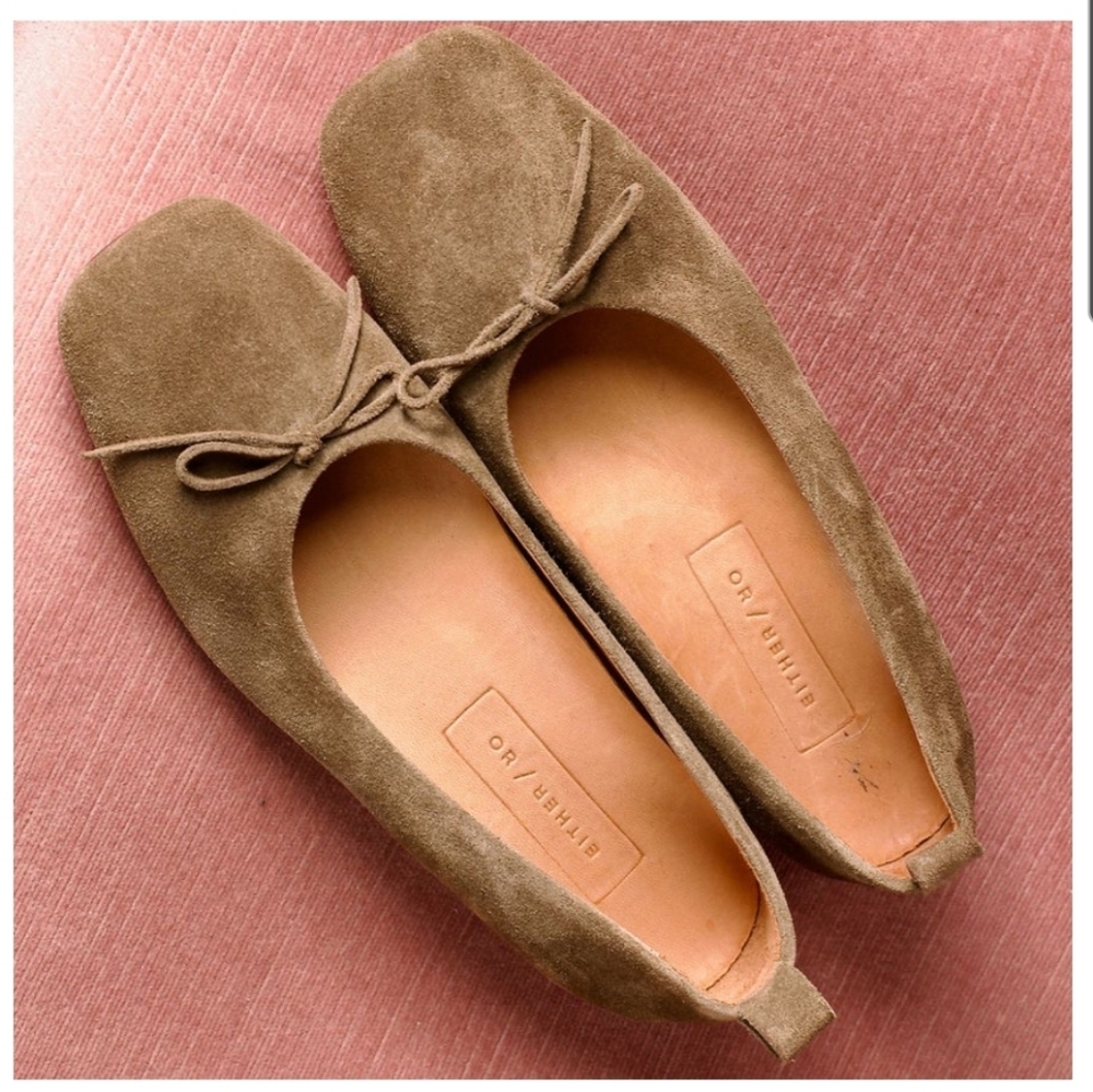 Either/Or Demi Ballet Flats in Moss Suede sz EU 40/US 9.5/10